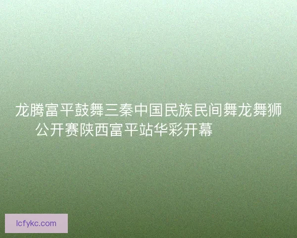 龙腾富平鼓舞三秦中国民族民间舞龙舞狮公开赛陕西富平站华彩开幕 🐉🥁🎉